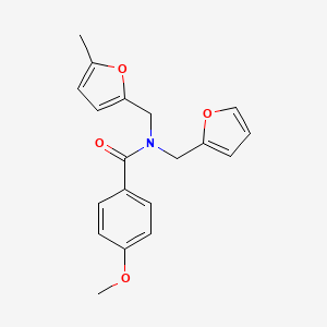 N-(furan-2-ylmethyl)-4-methoxy-N-[(5-methylfuran-2-yl)methyl]benzamide