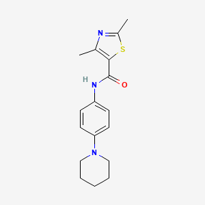 molecular formula C17H21N3OS B11378496 2,4-dimethyl-N-[4-(piperidin-1-yl)phenyl]-1,3-thiazole-5-carboxamide 