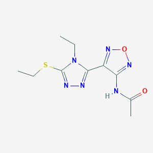 molecular formula C10H14N6O2S B11378503 N-{4-[4-ethyl-5-(ethylsulfanyl)-4H-1,2,4-triazol-3-yl]-1,2,5-oxadiazol-3-yl}acetamide CAS No. 948104-82-3