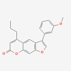 molecular formula C21H18O4 B11378520 3-(3-methoxyphenyl)-5-propyl-7H-furo[3,2-g]chromen-7-one 