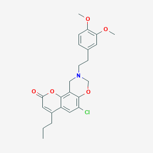 6-chloro-9-[2-(3,4-dimethoxyphenyl)ethyl]-4-propyl-9,10-dihydro-2H,8H-chromeno[8,7-e][1,3]oxazin-2-one