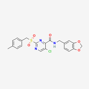 N-(1,3-benzodioxol-5-ylmethyl)-5-chloro-2-[(4-methylbenzyl)sulfonyl]pyrimidine-4-carboxamide