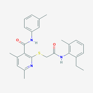 2-({2-[(2-ethyl-6-methylphenyl)amino]-2-oxoethyl}sulfanyl)-4,6-dimethyl-N-(3-methylphenyl)pyridine-3-carboxamide