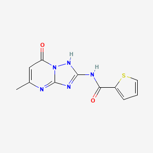 molecular formula C11H9N5O2S B11378599 N-(5-methyl-7-oxo-4,7-dihydro[1,2,4]triazolo[1,5-a]pyrimidin-2-yl)thiophene-2-carboxamide 