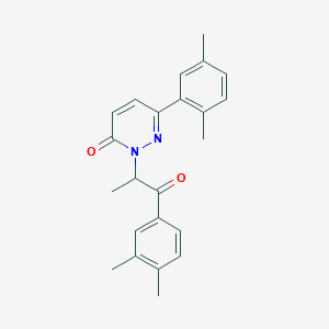 molecular formula C23H24N2O2 B11378610 6-(2,5-dimethylphenyl)-2-[1-(3,4-dimethylphenyl)-1-oxopropan-2-yl]pyridazin-3(2H)-one 