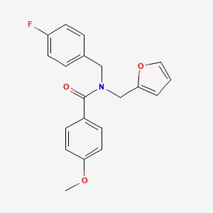 molecular formula C20H18FNO3 B11378627 N-(4-fluorobenzyl)-N-(furan-2-ylmethyl)-4-methoxybenzamide 