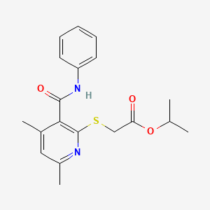 molecular formula C19H22N2O3S B11378638 Propan-2-yl {[4,6-dimethyl-3-(phenylcarbamoyl)pyridin-2-yl]sulfanyl}acetate 