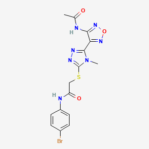 molecular formula C15H14BrN7O3S B11378661 2-({5-[4-(acetylamino)-1,2,5-oxadiazol-3-yl]-4-methyl-4H-1,2,4-triazol-3-yl}sulfanyl)-N-(4-bromophenyl)acetamide 