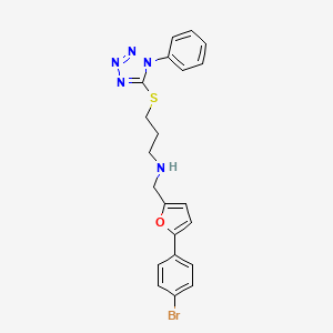 N-{[5-(4-bromophenyl)furan-2-yl]methyl}-3-[(1-phenyl-1H-tetrazol-5-yl)sulfanyl]propan-1-amine