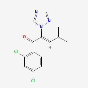 molecular formula C14H13Cl2N3O B11378710 (2Z)-1-(2,4-dichlorophenyl)-4-methyl-2-(1H-1,2,4-triazol-1-yl)pent-2-en-1-one 