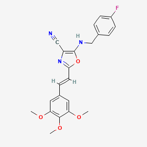 5-[(4-fluorobenzyl)amino]-2-[(E)-2-(3,4,5-trimethoxyphenyl)ethenyl]-1,3-oxazole-4-carbonitrile