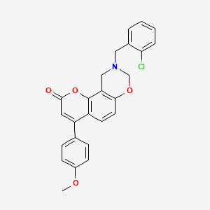 9-(2-chlorobenzyl)-4-(4-methoxyphenyl)-9,10-dihydro-2H,8H-chromeno[8,7-e][1,3]oxazin-2-one