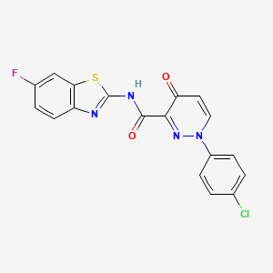 molecular formula C18H10ClFN4O2S B11378756 1-(4-chlorophenyl)-N-(6-fluoro-1,3-benzothiazol-2-yl)-4-oxo-1,4-dihydropyridazine-3-carboxamide 