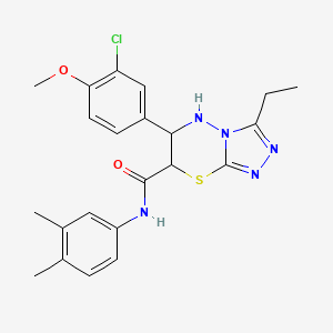 molecular formula C22H24ClN5O2S B11378764 6-(3-chloro-4-methoxyphenyl)-N-(3,4-dimethylphenyl)-3-ethyl-6,7-dihydro-5H-[1,2,4]triazolo[3,4-b][1,3,4]thiadiazine-7-carboxamide 