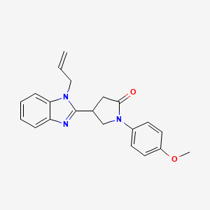 molecular formula C21H21N3O2 B11378772 1-(4-methoxyphenyl)-4-[1-(prop-2-en-1-yl)-1H-benzimidazol-2-yl]pyrrolidin-2-one 