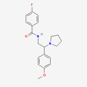 molecular formula C20H23FN2O2 B11378783 4-fluoro-N-[2-(4-methoxyphenyl)-2-(pyrrolidin-1-yl)ethyl]benzamide 