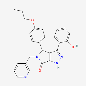 molecular formula C26H24N4O3 B11378796 3-(2-hydroxyphenyl)-4-(4-propoxyphenyl)-5-(pyridin-3-ylmethyl)-4,5-dihydropyrrolo[3,4-c]pyrazol-6(1H)-one 