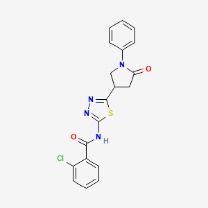 2-chloro-N-[5-(5-oxo-1-phenylpyrrolidin-3-yl)-1,3,4-thiadiazol-2-yl]benzamide