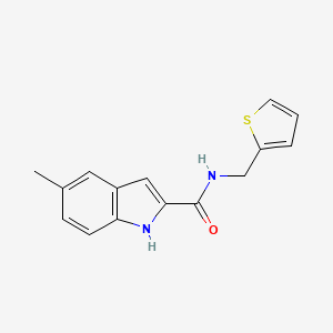 molecular formula C15H14N2OS B11378811 5-methyl-N-(thiophen-2-ylmethyl)-1H-indole-2-carboxamide 