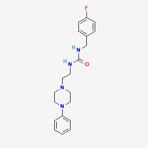 molecular formula C20H25FN4O B11378844 1-(4-Fluorobenzyl)-3-(2-(4-phenylpiperazin-1-yl)ethyl)urea 