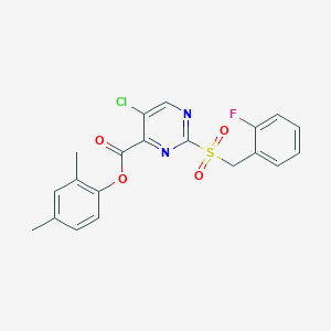 2,4-Dimethylphenyl 5-chloro-2-[(2-fluorobenzyl)sulfonyl]pyrimidine-4-carboxylate