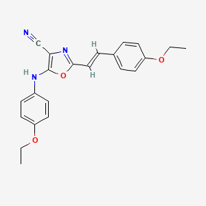 molecular formula C22H21N3O3 B11378862 5-[(4-ethoxyphenyl)amino]-2-[(E)-2-(4-ethoxyphenyl)ethenyl]-1,3-oxazole-4-carbonitrile 