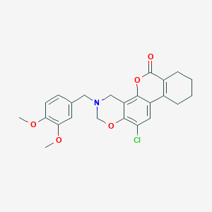 12-chloro-3-(3,4-dimethoxybenzyl)-3,4,7,8,9,10-hexahydro-2H,6H-benzo[3,4]chromeno[8,7-e][1,3]oxazin-6-one