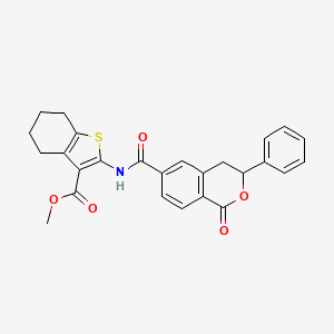 molecular formula C26H23NO5S B11378888 methyl 2-{[(1-oxo-3-phenyl-3,4-dihydro-1H-isochromen-6-yl)carbonyl]amino}-4,5,6,7-tetrahydro-1-benzothiophene-3-carboxylate 