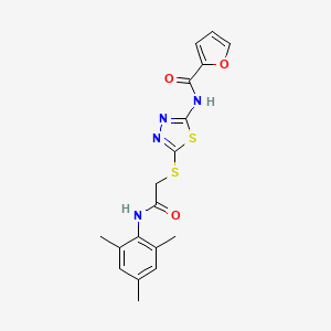 N-(5-((2-(mesitylamino)-2-oxoethyl)thio)-1,3,4-thiadiazol-2-yl)furan-2-carboxamide