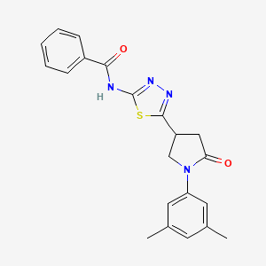 N-{5-[1-(3,5-dimethylphenyl)-5-oxopyrrolidin-3-yl]-1,3,4-thiadiazol-2-yl}benzamide