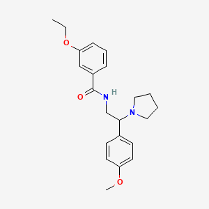 molecular formula C22H28N2O3 B11378916 3-ethoxy-N-[2-(4-methoxyphenyl)-2-(pyrrolidin-1-yl)ethyl]benzamide 