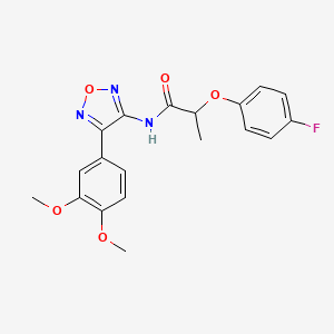 molecular formula C19H18FN3O5 B11378917 N-[4-(3,4-dimethoxyphenyl)-1,2,5-oxadiazol-3-yl]-2-(4-fluorophenoxy)propanamide 