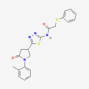 N-{5-[1-(2-methylphenyl)-5-oxopyrrolidin-3-yl]-1,3,4-thiadiazol-2-yl}-2-(phenylsulfanyl)acetamide