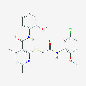 2-({2-[(5-chloro-2-methoxyphenyl)amino]-2-oxoethyl}sulfanyl)-N-(2-methoxyphenyl)-4,6-dimethylpyridine-3-carboxamide