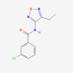 molecular formula C11H10ClN3O2 B11378930 3-chloro-N-(4-ethyl-1,2,5-oxadiazol-3-yl)benzamide 