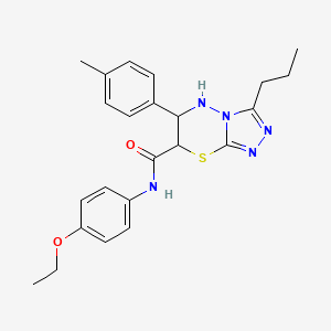 molecular formula C23H27N5O2S B11378932 N-(4-ethoxyphenyl)-6-(4-methylphenyl)-3-propyl-6,7-dihydro-5H-[1,2,4]triazolo[3,4-b][1,3,4]thiadiazine-7-carboxamide 