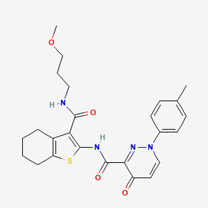 molecular formula C25H28N4O4S B11378933 N-{3-[(3-methoxypropyl)carbamoyl]-4,5,6,7-tetrahydro-1-benzothiophen-2-yl}-1-(4-methylphenyl)-4-oxo-1,4-dihydropyridazine-3-carboxamide 