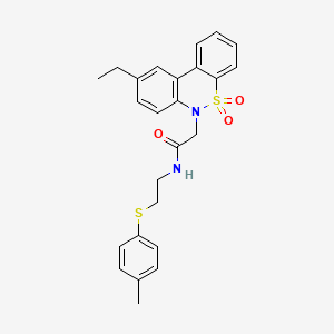 2-(9-ethyl-5,5-dioxido-6H-dibenzo[c,e][1,2]thiazin-6-yl)-N-{2-[(4-methylphenyl)sulfanyl]ethyl}acetamide