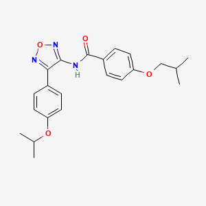 molecular formula C22H25N3O4 B11378970 4-(2-methylpropoxy)-N-{4-[4-(propan-2-yloxy)phenyl]-1,2,5-oxadiazol-3-yl}benzamide 