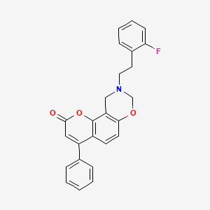 9-[2-(2-fluorophenyl)ethyl]-4-phenyl-9,10-dihydro-2H,8H-chromeno[8,7-e][1,3]oxazin-2-one