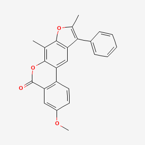 molecular formula C24H18O4 B11378983 3-methoxy-7,9-dimethyl-10-phenyl-5H-benzo[c]furo[3,2-g]chromen-5-one 