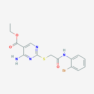 Ethyl 4-amino-2-({2-[(2-bromophenyl)amino]-2-oxoethyl}sulfanyl)pyrimidine-5-carboxylate