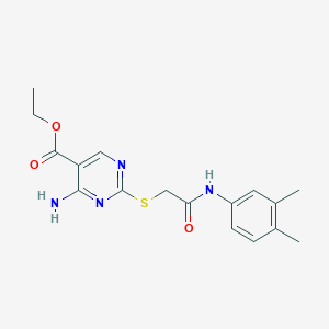 Ethyl 4-amino-2-({2-[(3,4-dimethylphenyl)amino]-2-oxoethyl}sulfanyl)pyrimidine-5-carboxylate