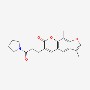 molecular formula C21H23NO4 B11379008 3,5,9-trimethyl-6-[3-oxo-3-(pyrrolidin-1-yl)propyl]-7H-furo[3,2-g]chromen-7-one 