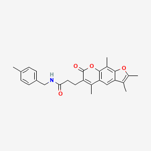 molecular formula C26H27NO4 B11379058 N-(4-methylbenzyl)-3-(2,3,5,9-tetramethyl-7-oxo-7H-furo[3,2-g]chromen-6-yl)propanamide 