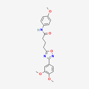 molecular formula C21H23N3O5 B11379086 4-[3-(3,4-dimethoxyphenyl)-1,2,4-oxadiazol-5-yl]-N-(4-methoxyphenyl)butanamide 