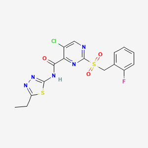 5-chloro-N-(5-ethyl-1,3,4-thiadiazol-2-yl)-2-[(2-fluorobenzyl)sulfonyl]pyrimidine-4-carboxamide