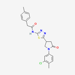 N-{5-[1-(3-chloro-4-methylphenyl)-5-oxopyrrolidin-3-yl]-1,3,4-thiadiazol-2-yl}-2-(4-methylphenyl)acetamide