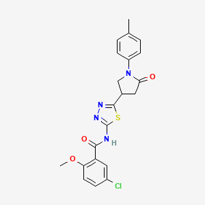 5-chloro-2-methoxy-N-{5-[1-(4-methylphenyl)-5-oxopyrrolidin-3-yl]-1,3,4-thiadiazol-2-yl}benzamide