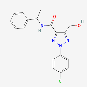 molecular formula C18H17ClN4O2 B11379115 2-(4-chlorophenyl)-5-(hydroxymethyl)-N-(1-phenylethyl)-2H-1,2,3-triazole-4-carboxamide 